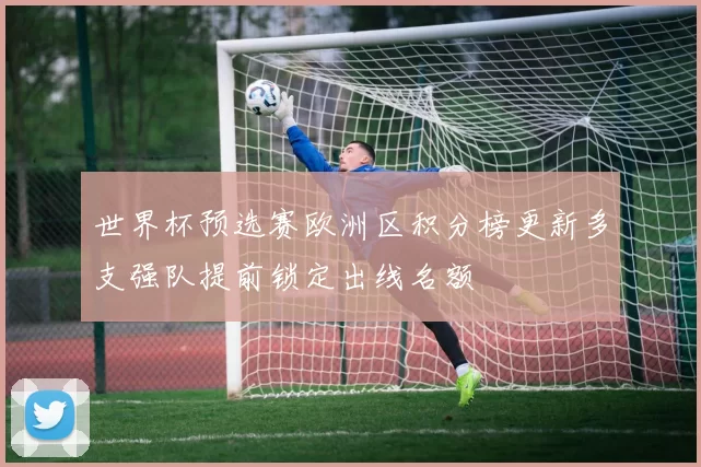 世界杯预选赛欧洲区积分榜更新多支强队提前锁定出线名额